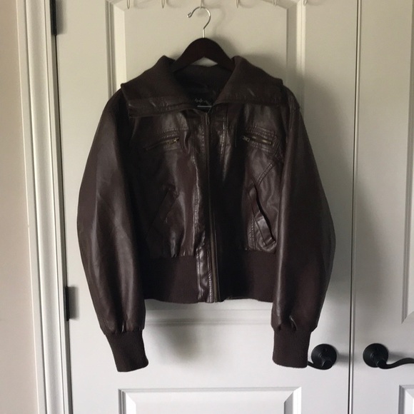 Ambiance Jackets & Blazers - Brown Bomber Jacket